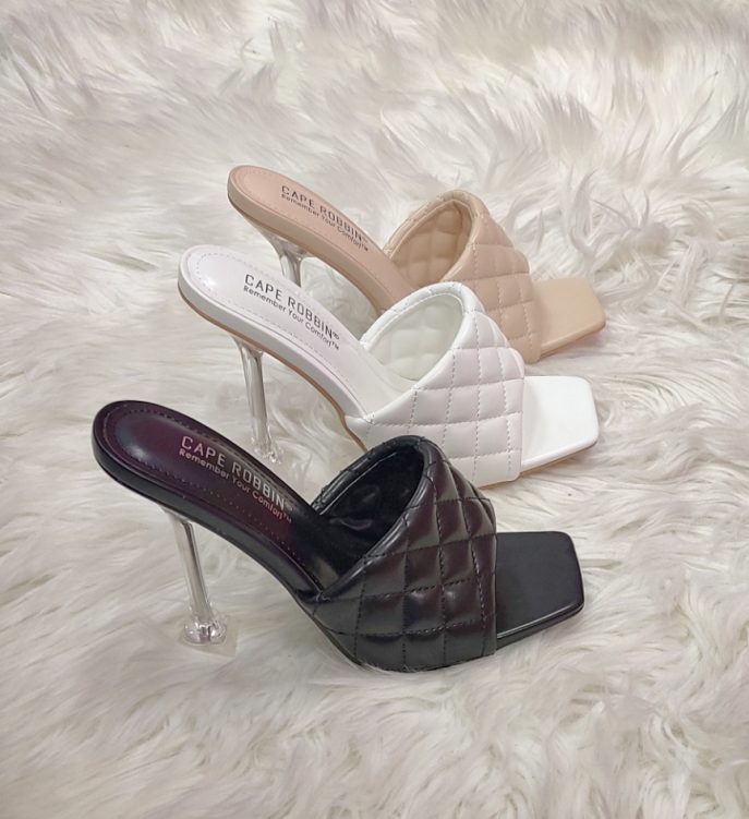 QUILTED BY CAPE ROBIN CLEAR HEELS SHOE