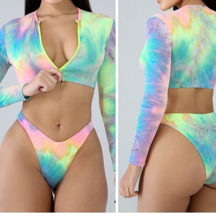 crop top two piece swimsuit