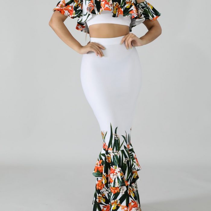 high waisted skirt and top set