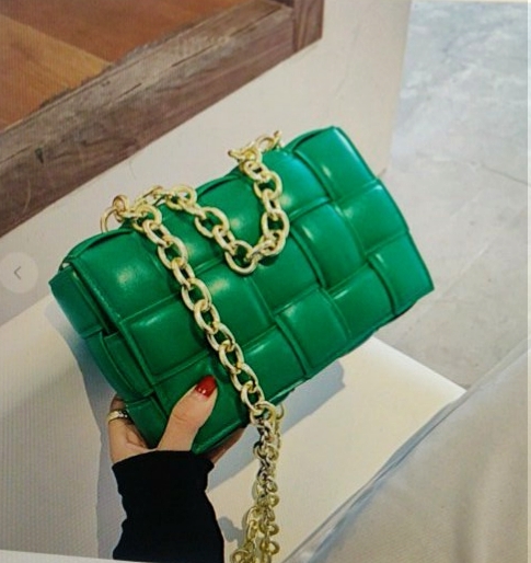FASHION QUILTED DESIGN PU CHAIN HANDLE BAG
