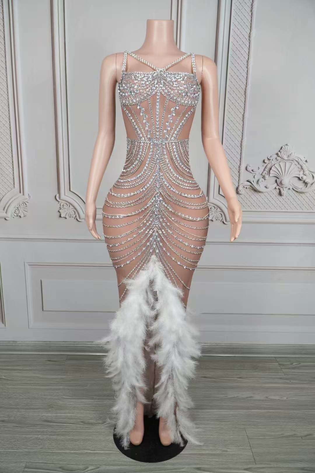 EVE PEARL CRYSTAL GLAM MAXI MERMAID GOWN