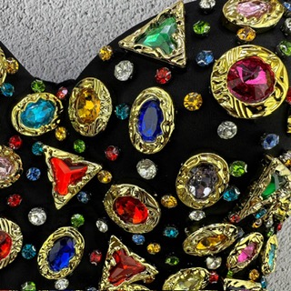 DIAMOND GIRL RHINESTONE MINI  CROP TOP
